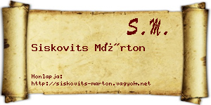 Siskovits Márton névjegykártya