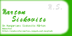 marton siskovits business card